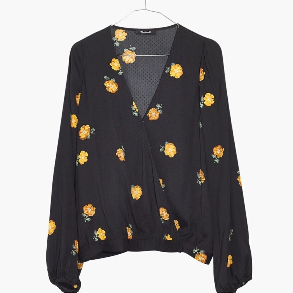 NWOT Madewell Bubble-Sleeve Wrap Top in Floating Florets Medium - Picture 5 of 9